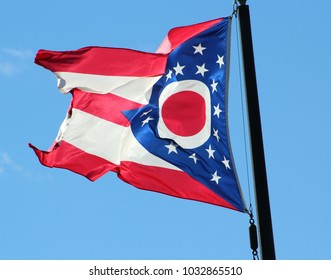 Ohio flag in the wind
