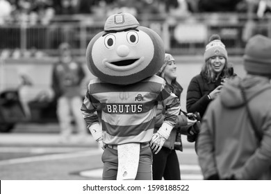 Ohio State Mascot Brutus - NCAA Division 1 Football University of Maryland Terrapins  Vs. Ohio State Buckeyes on November 11th 2019 at the Ohio State Stadium in Columbus, Ohio USA