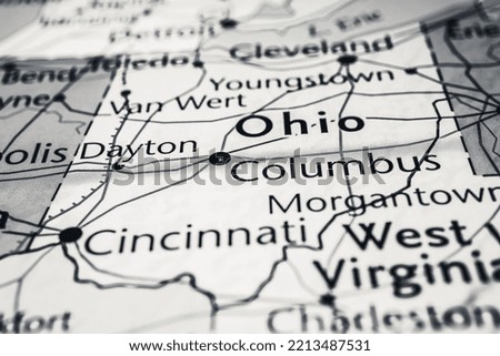 Ohio state on the USA map