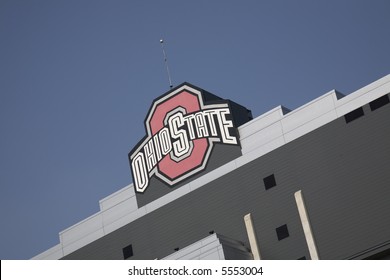 Ohio State University logo on the stadium