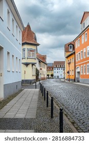Ohrdruf Thuringia former German Democratic Republic. Eastern Europe atmosphere. Empty and desolate street