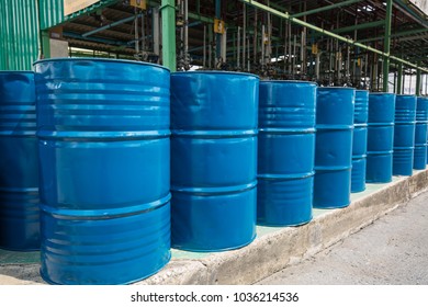 Oil Barrels Blue  Or Chemical Drums Vertical