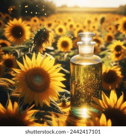 OIL BOTTLE IN GIRASOLES FIELD