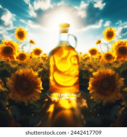 OIL BOTTLE IN GIRASOLES FIELD