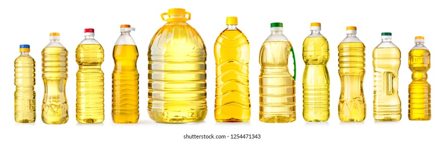 oil bottle isolated on white background