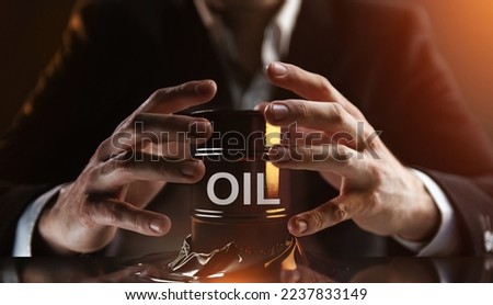 Oil business concept. The concept of extraction, transportation and sale of oil and oil resources. Rising oil prices