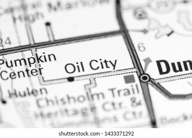 Oil City. Oklahoma. USA On A Map