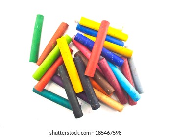 Oil Crayons Isolated On White Background Stock Photo 185467598 ...