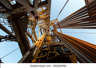 Oil Derrick. View From The Drilling Floor.