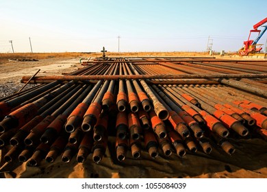 Oil drill pipe - Shutterstock ID 1055084039