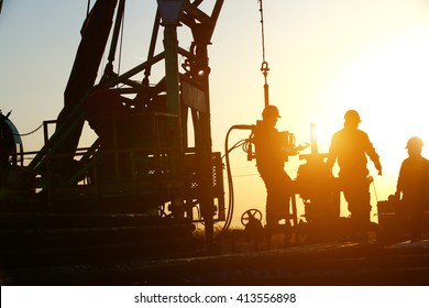 Oil Drilling Exploration, The Oil Workers Are Working