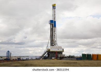 Oil Drilling Rig On Hte North Dakota Prairie