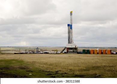 Oil Drilling Rig On The North Dakota Prairie