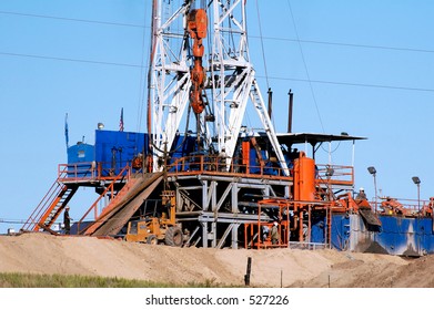 Oil Drilling Rig In The Texas Panhandle.