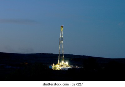 Oil Drilling Rig In The Texas Panhandle.