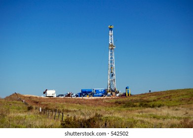 Oil Drilling Rig In The Texas Panhandle.