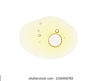 Oil Drop. Yellow Cosmetic Vitamin C Serum Swatch Isolated On White Background