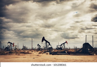 Oil Field In Desert, Oil Production