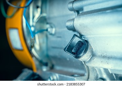 Oil Filler Cap Of An Electric Gas Generator Close-up