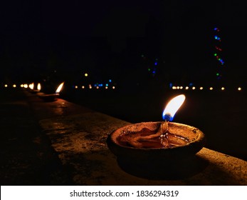 Oil Flame In Fire Festival (Thadingyut Pwe Daw)