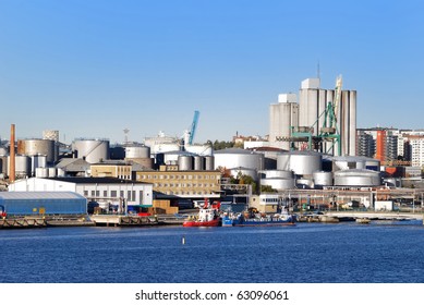 Oil Fuel Tanks In The Port Of Stockholm