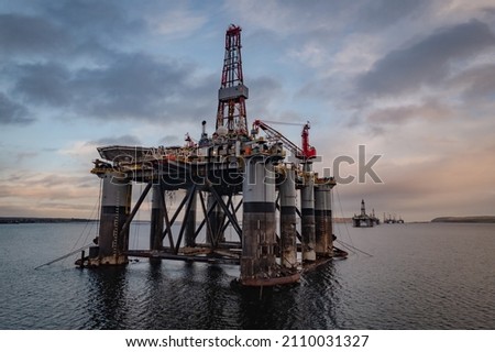 Oil and Gas Drilling Platform Blue Hour