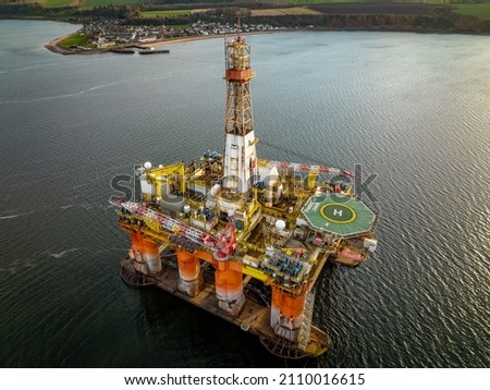 Oil and Gas Drilling Platform at Sunset