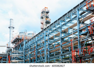 oil and gas industry , industrial view at oil refinery plant form industry zone