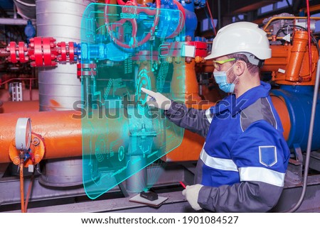 Oil, gas industry. New technology for equipment quality control: The mechanic - the repairman diagnoses equipment using new technologies.