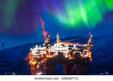 Oil Gas Production Platform Norway Stock Photo 1040287711 