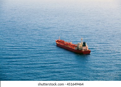 Oil And Gas Tanker Ship In The Sea