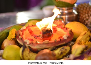 Oil Lamp Made From Clay Or Mud With A Cotton Wick Dipped In Ghee