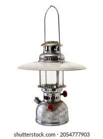 Oil lantern, Antique vintage lamp, isolated on white background with clipping path                            