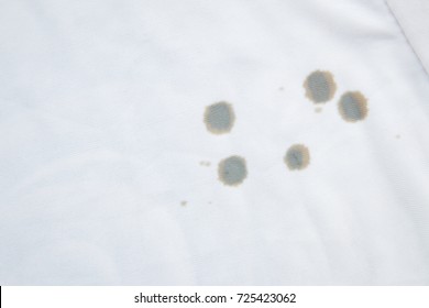 Oil Machine Stain On White Cloth Of Daily Life 