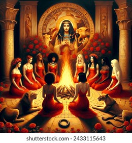 Oil Painting Artistic Image 6 Priestesses AI-generated image 2433115109 ...