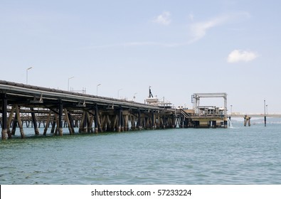 Oil Pipeline Leading To An Offshore Unloading Terminal In Sriracha, Thailand.