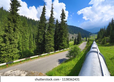 Oil Pipeline In The Mountains