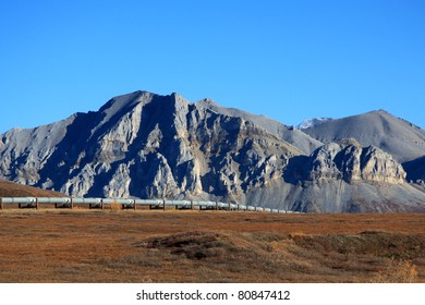 Oil Pipeline On The North Slope Of Alaska