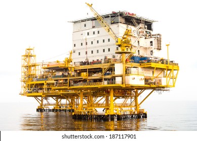 Oil Platform Isolated On White Background