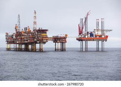 Oil Platform On The North Sea