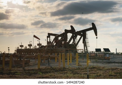 Oil Pump Unit Pumping in the Eagle Ford in South Texas