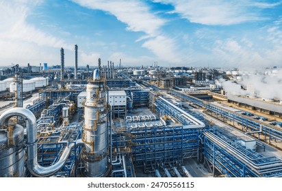 Oil refineries and chemical plants in industrial areas - Powered by Shutterstock