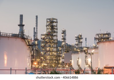 Oil Refinery Factory Sunset Petroleum Petrochemical Stock Photo ...