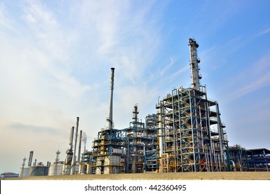 Oil Refinery Plant Against Blue Sky Stock Photo 442360495 | Shutterstock