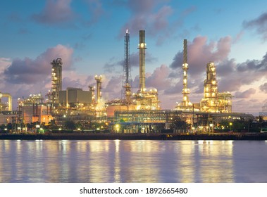 Oil refinery plant and industrial factory building construction from engineering technology and steel material such as steel structure, metal, valve control, pipe, pipeline for transport oil and gas.