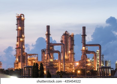Oil Refinery with twilight sky