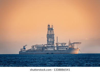 Oil Research And Exploration Seismic Vessel Or Ship At Sea