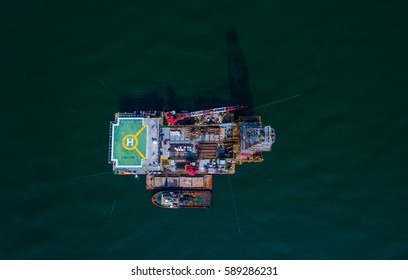 Oil Rig Aerial View