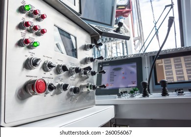 Oil Rig Controls & Switches In Operators Room On Rig Floor.