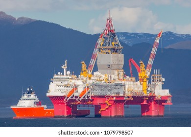 Oil Rig Near Bergen, Norway.